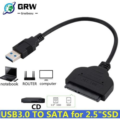 Grwibeou USB 3.0 to 22pin SATA cable adapter SATA converter SATA to USB 3.0 supports 2.5-inch SATA III hard drive converter