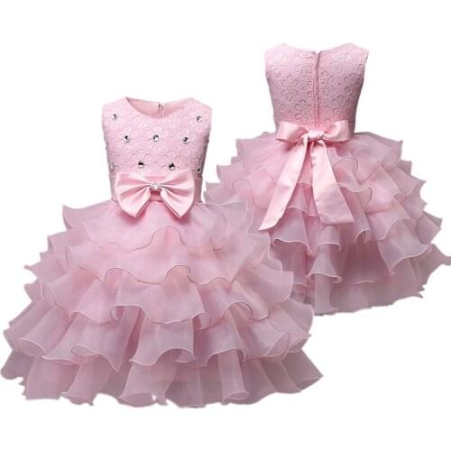 Ball Gown Wedding Girl Dress Princess Costume For Girls Solid Party Dress For Kids Girl Childrens Dress For Girl Christmas 3-8T