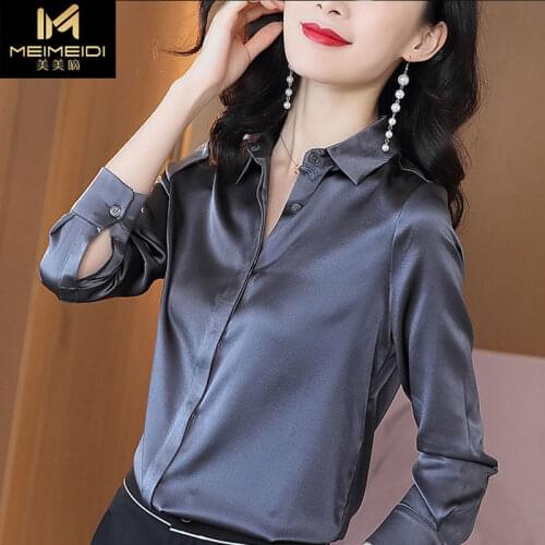 Blouse Women Shirt Shirt Womens Long Sleeve Spring Satin Commuter Top Blusas Mujer De Moda