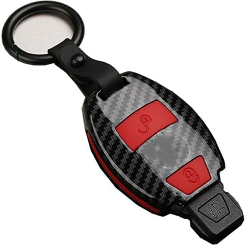 ABS Car 2 Button Remote Key Cover Case Holder Protect Keychain Keyring Keycase for Mercedes-Benz GLA GLC200 A-Class B-Class C180