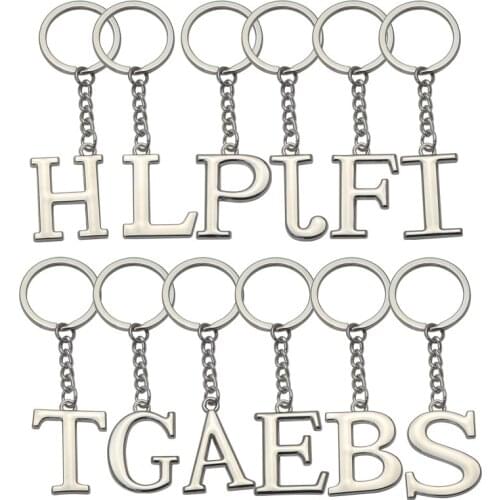 New 26 A-Z English Alphabet Keychains For Women Men Metal Letter Key Chains For Name Unisex Bag Car Key Rings DIY Accessories