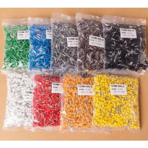 E1508 1000pcs 16 AWG 1.5mm2 Insulated Cord End Terminal Wire Ferrules