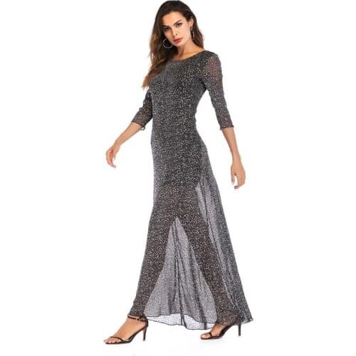 ENLU Sexy See Through Women Lace Dress Halter O-collar Bodycon Bandage Dress Backless long Party NightClub Vestidos