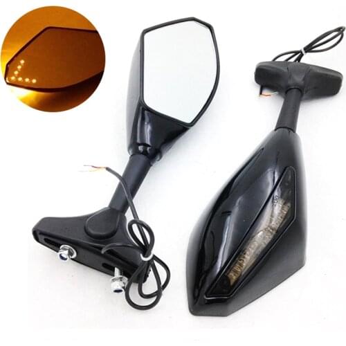 Evomosa Motorcycle Integrated LED Mirrors For Yamaha YZF R1 600 R6s FZ1 FAZER With Built-in LED Turn Signals