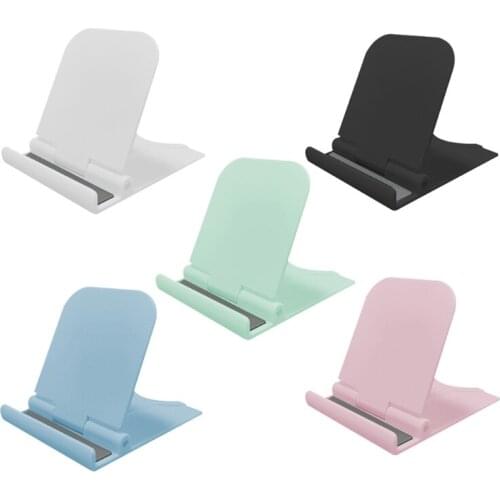 F3MA Portable Adjustable Angle135 degrees Lazy Flat Foldable Mobile Phone Holder Desk Holder Black/ Blue