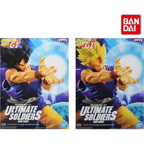 Bandai Dragon Ball GT Anime Figure Son Goku Black Hair Super Saiyan Ka Me Ha Me Ha Genuine Model Ornaments Children Toys