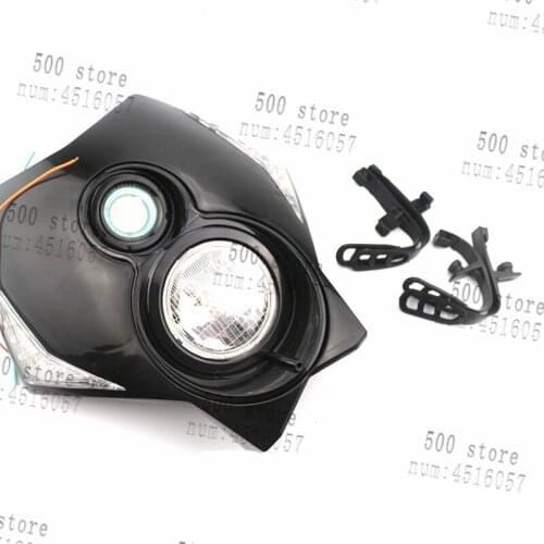 Hot Black Motocross Universal Streetfighter Off Road Headlight Dirt Bike Supermoto For DRZ KLX WR CFR EXC