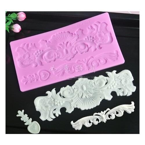 Ry-ft023 sugar cake mat baking flower fondant silicone lace mold