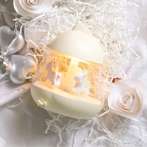 Creative Night light Merry-go-round music boxes Geometric Music baby room decoration Gifts Unisex Christmas Horse Carousel Box