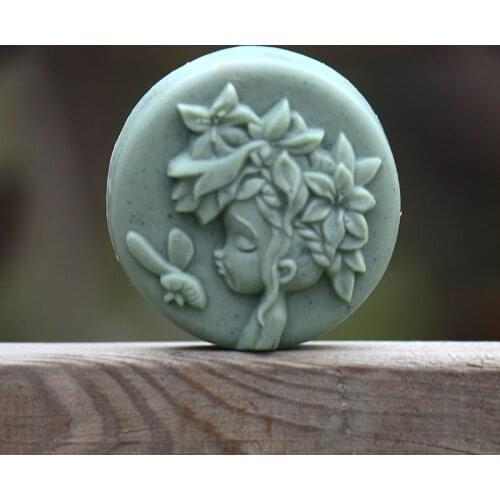 Round Soap Mold Handmade Silicone Forest Girl Chocolate Moulds