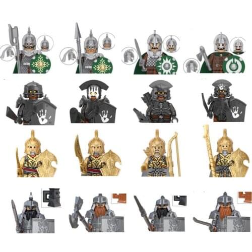 Mini Lord Rings Elves Orcs Army Dwarf Rohan knight Game Thrones building blocks kids toys gift