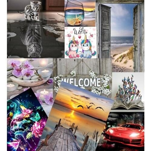 Diamond painting set, buy one get one blind box, add a shopping cart, send a random pair in the picture: 50x70+30x40cm