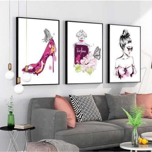 Nordic Cool Girl Bag High Heels Balloon Car Home Background Decorative Painting Fashion Wall Store Shopping Mall Wall Decoration