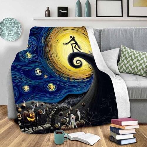 New fashion Nightmare Before Christmas luxury skull Sherpa blanket