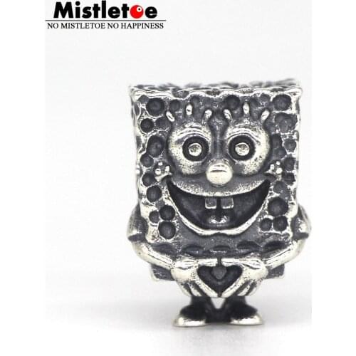Mistletoe 925 Sterling Silver Cartoon Charm Bead Fit European Bracelet Jewelry
