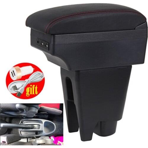 For Peugeot 107 Citroen C1 Toyota Aygo BJ armrest box central Store content box car-styling decoration With cup holder USB