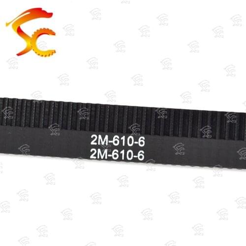 2pcs GT2-610-6/10mm belt closed loop rubber 2GT-610/636-6/10mm timing belt Teeth 305 318 Length 610/636mm width 10/6mm