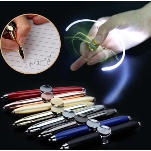 Hand Spinning Pen with LED Light Spinner Toys Ballpoint Pen Gift Spinning Entertaining Pen decompression toys r25