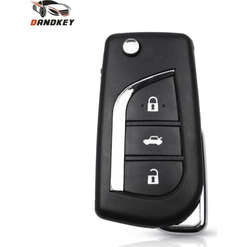 Dandkey 3 Button Folding Car Blank Key Remote Fob Case For Toyota Corolla Camry TOY48 Blade Replacement Flip Car Key Shell Cover