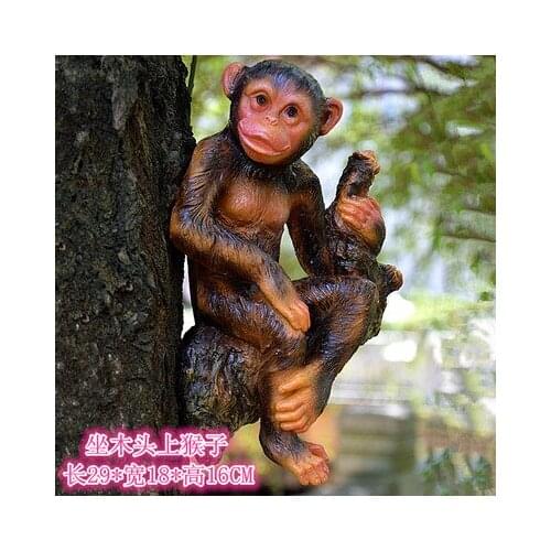 Animal sculpture The monkey ornaments resin crafts gardening landscape design personalized decorations on the tree wall crafts