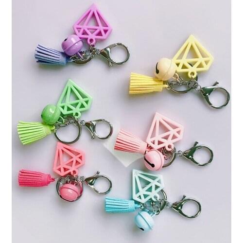 Rhinestone Tassel Bell Keychain Cute Lovely Car Key Ring Girls Women Bag Accessories Charm Wallet Key Chains New