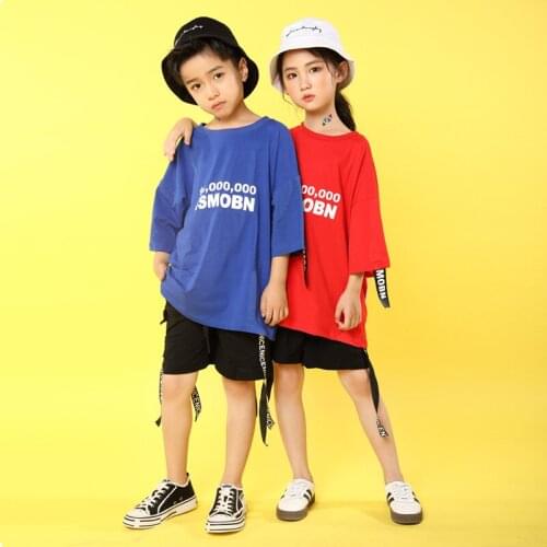 Hip Hop Costumes for Girls Boys Dance Clothes Kids Jazz Ballroom Party Stage Outfits Hiphop Competition Costumes Dancewear LJ