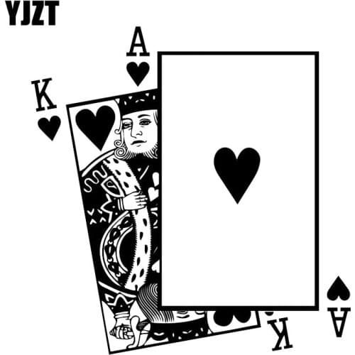 YJZT 17.4*17.9CM Poker Hearts Graphic Car Sticker Vinyl Motorcycle Bumper Window Decoration C12-0038
