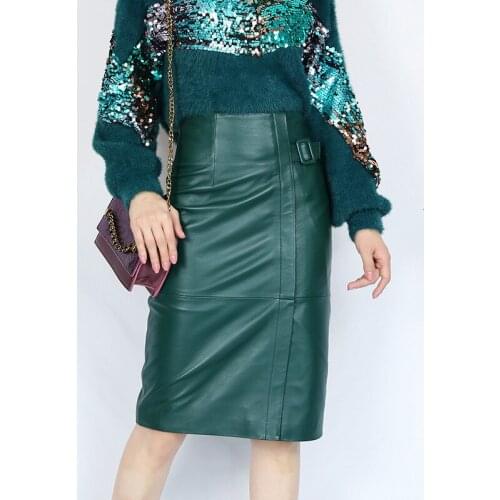 2020 New Arrival Spring Autumn Genuine Leather Real Sheepskin Women Slim Bodycon Skirt Fashion Ladies Office Party Skirts