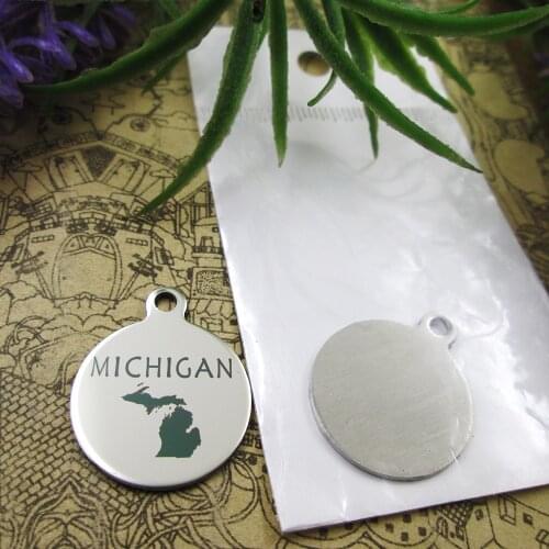20pcs--"Michigan map"stainless steel charms 5 styles for choosing DIY Charms for necklace bracelets
