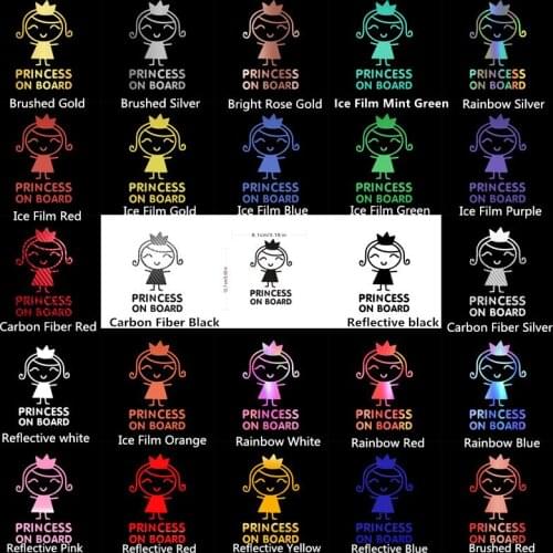 12.7*8.1cm Car Sticker Princess On Board Car Sticker and Decal Car Styling Body Window Door Vinyl Sticker Auto Decor Accessories