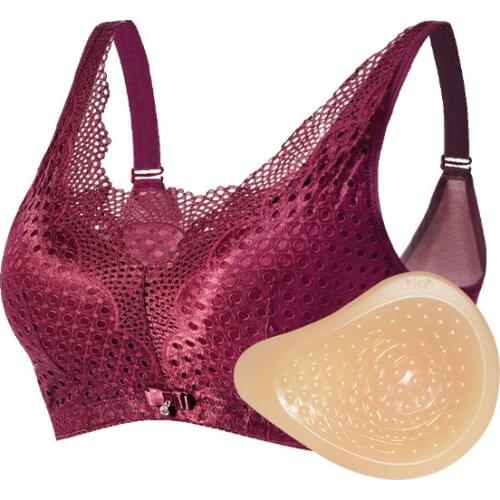 2020 Mastectomy Bras M L XL XXL XXXL One-piece Underwear Soft And Comfortable Silicone Breast Bra With Cotton Pocket