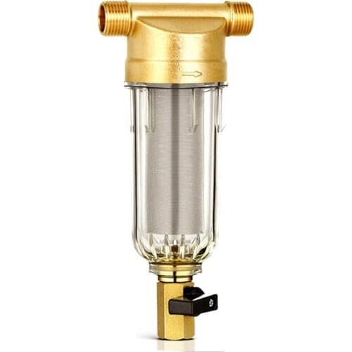 4-Port Water Filter Front Purifier Copper Lead Pre-Filter Backwash Remove Rust Contaminant Sediment Pipe Central