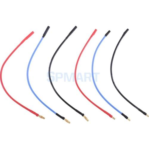 6Pcs 4.0mm & 3.5mm Connectors 23cm Banana RC Brushless Motor ESC Extension Cable Wire RC Car Boat Parts