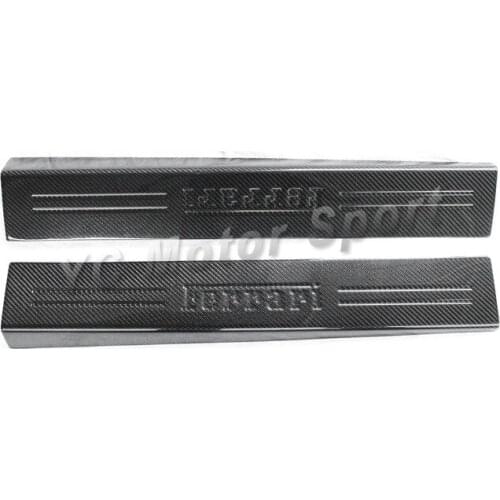 Car Accessories Full Carbon Fiber Door Sill 2pcs Fit For 2012-2015 F12 Berlinetta Door Sill Kick Panel Car Stying