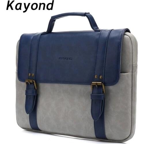 2020 Newest Brand Kayond Leather Handbag Laptop Bag 13",14",15",15.6 inch,Case For MacBook Air, Wholesale Free Shipping