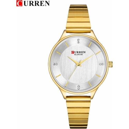 CURREN Fashion Women Gold Watch Top Brand Luxury Quartz Watches Ladies Dress Stainless Steel Wristwatches For Female Reloj Mujer