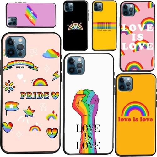 Gay Lesbian LGBT Rainbow Pride Silicone Case For iPhone 12 11 Pro Max 7 8 Plus SE 2020 12 Mini X XR XS Max Back Cover