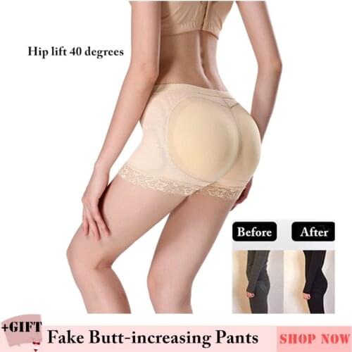 Women Breathable Push Up Fake Butt Boxer Shorts Body Shaper Control Panties with Pad Butt Lifter Hip Postoperative repair Pants