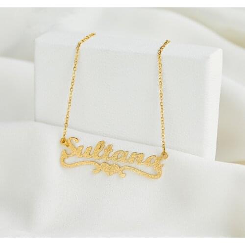 DOREMI Personalized Frosted and Gilded Name Necklace & Pendants Hip Hop Jewelry Choker Custom Initial Necklaces for Women Gifts