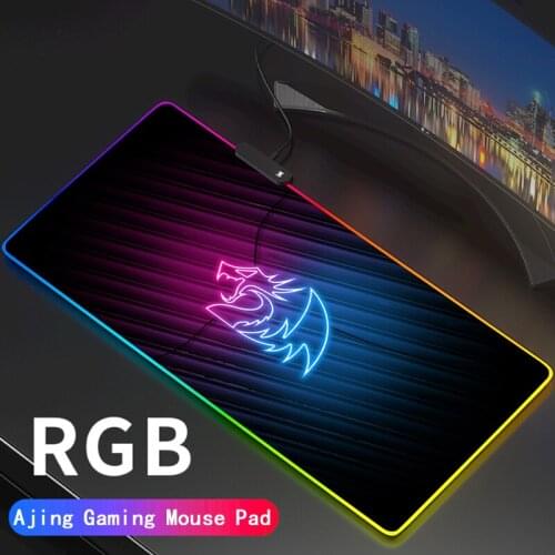 Anime Redrago Big Breast Girl RGB Mouse Pad Computer LED Gaming Mouse Pad Gamer Large Mause Pad USB For Red Dragon