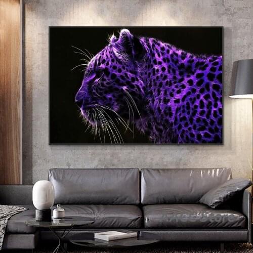 Modern Style Canvas Paintings Galloping Cheetahs Poster and Prints Animals Wall Art Picture for Living Room Cuadros Decoration