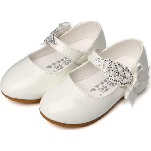 1 2 3 4 5 6 7T Baby Girls Leather Shoes Flower Kids Princess Shoes Girls Cocktail Party Shoes For Baby Girls Wedding Dress Shoes