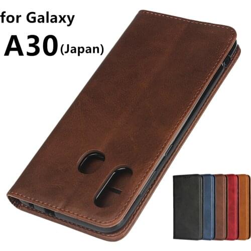 Leather case For Samsung Galaxy A30 SCV43 Japanese Version Flip case card holder Holster Magnetic attraction Cover Case