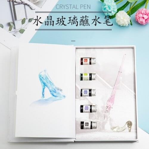 Beauty Crystal glass dip pen with ink and pen rack , gift box ,birthday gift