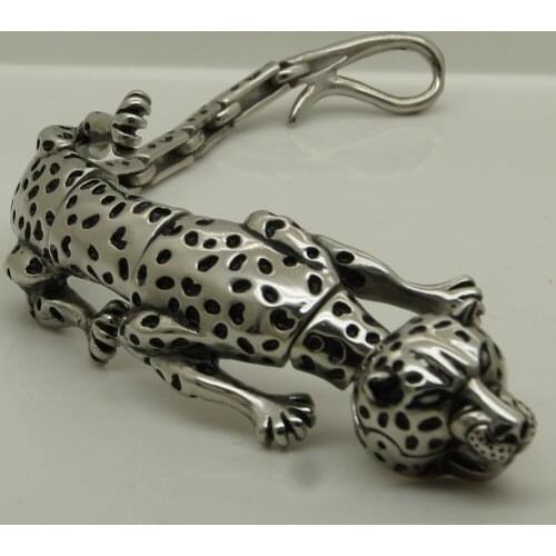 Lepoard men/boys jewelry biker cowboy punk 316L stainless steel chain bracelet men jewelry bracelet