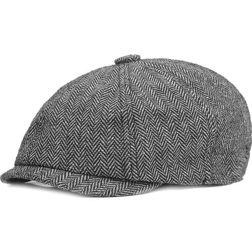 Mens Hat Classic Dome Striped Blend Wool Octagonal Hat Newsboy Hat Outdoor Daily Vintage For Casual Home Hat 2021