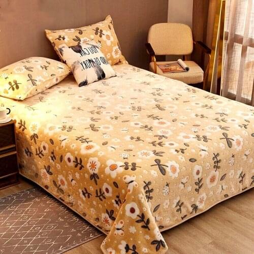 2020 Soft And Warm Coral Fleece Blanket Winter Sheet Bedspread 5 Size Light Thin Mechanical Wash Flannel Blanket 1 Pcs
