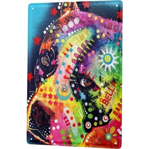 SINCE 2004 Tin Sign Metal Plate Decorative Sign Home Decor Plaques Animal Shelter Colorful Dog