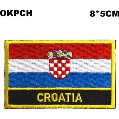 Croatia Rectangular Shape Flag patches embroidered flag patches national flag patches for clothing DIY Decoration PT0095-R