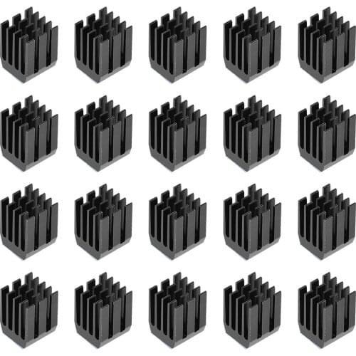 Uxcell 20Pcs Slotted Notch Aluminum Heatsink Adhesive Conductive Thermal Pad 3D Printer for Cooling Chips Small Electronics